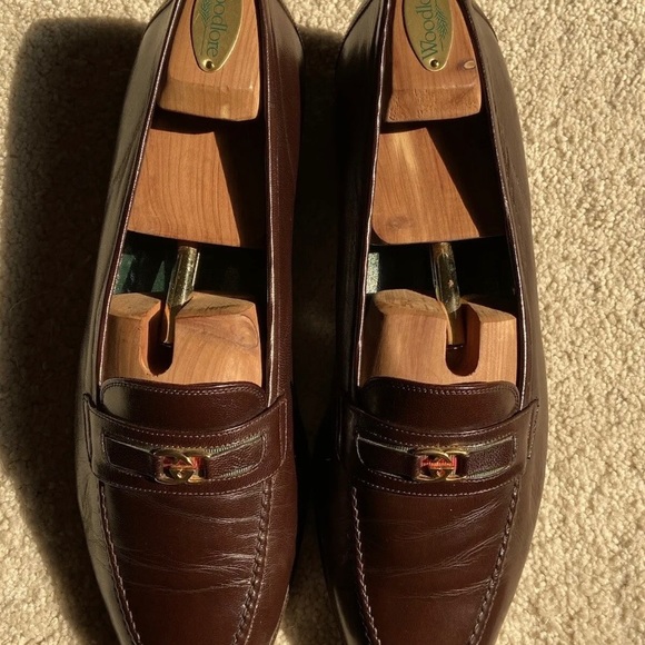 Vintage Gucci Men's Brown Leather Loafers Excellent Condition Dress Slip-Ons - Picture 2 of 5